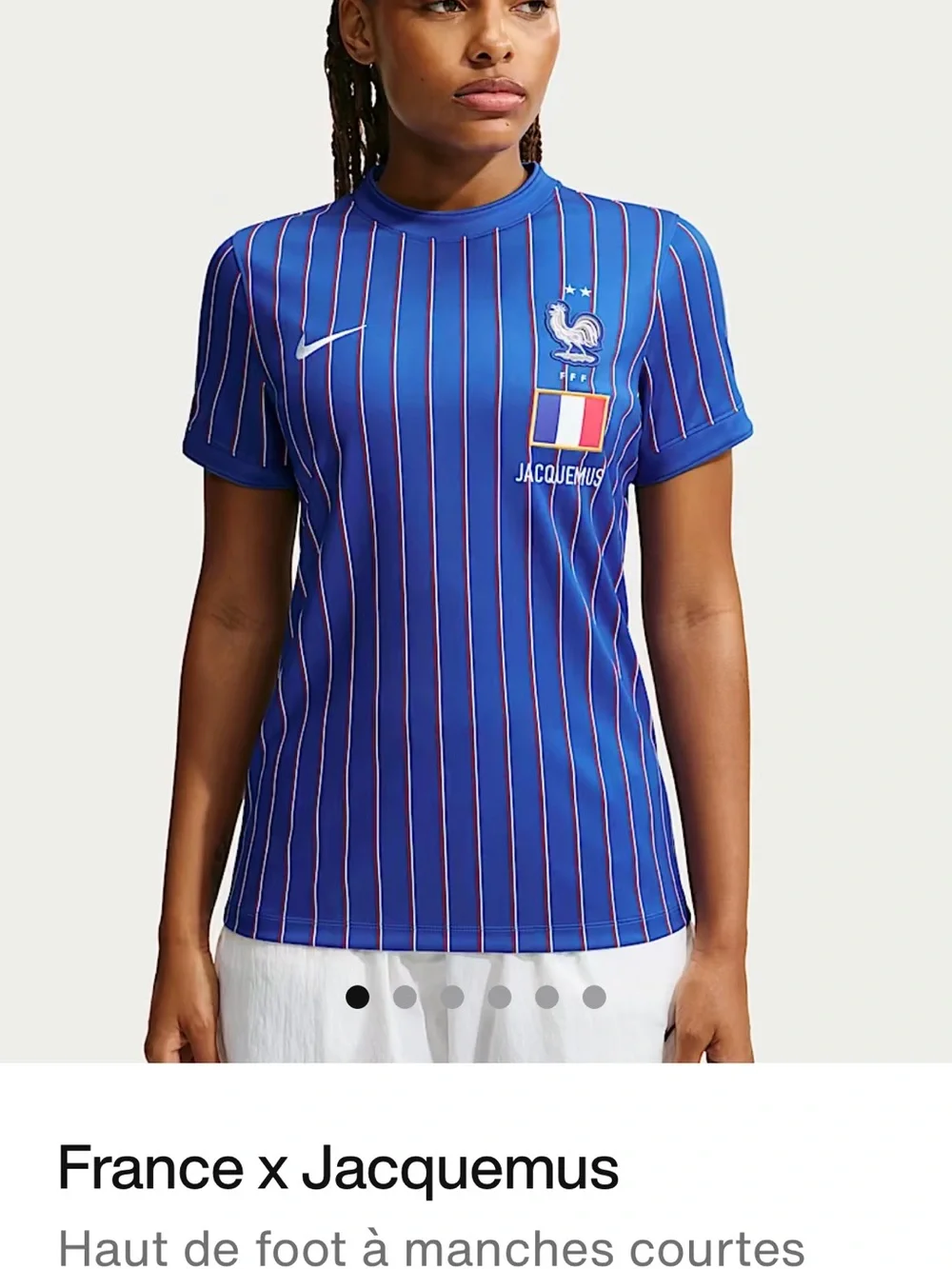 Jacquemus France Blue Pinstripe Soccer Jersey - Picture 2 of 2